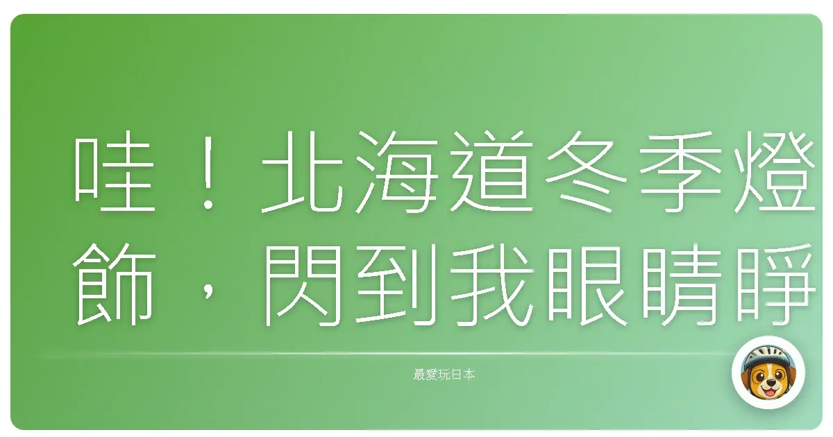 哇！北海道冬季燈飾，閃到我眼睛睜不開啦！超夢幻體驗分享！