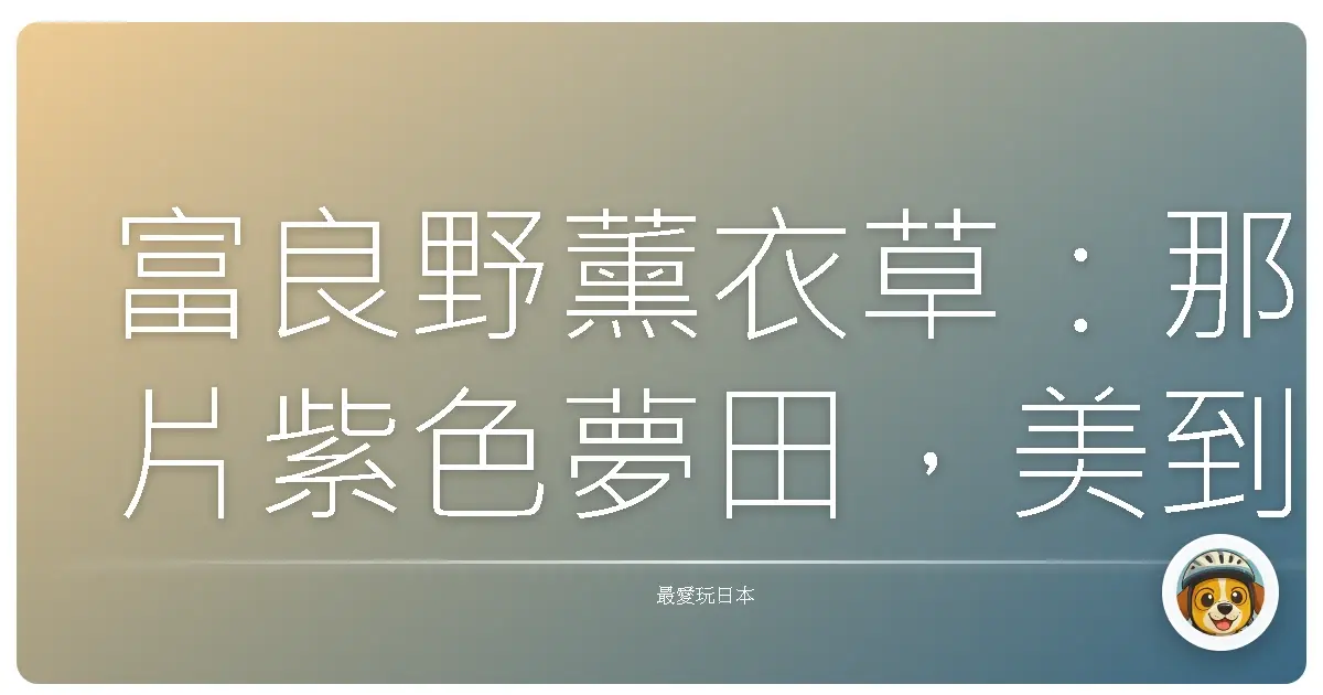 富良野薰衣草：那片紫色夢田，美到讓人想賴著不走